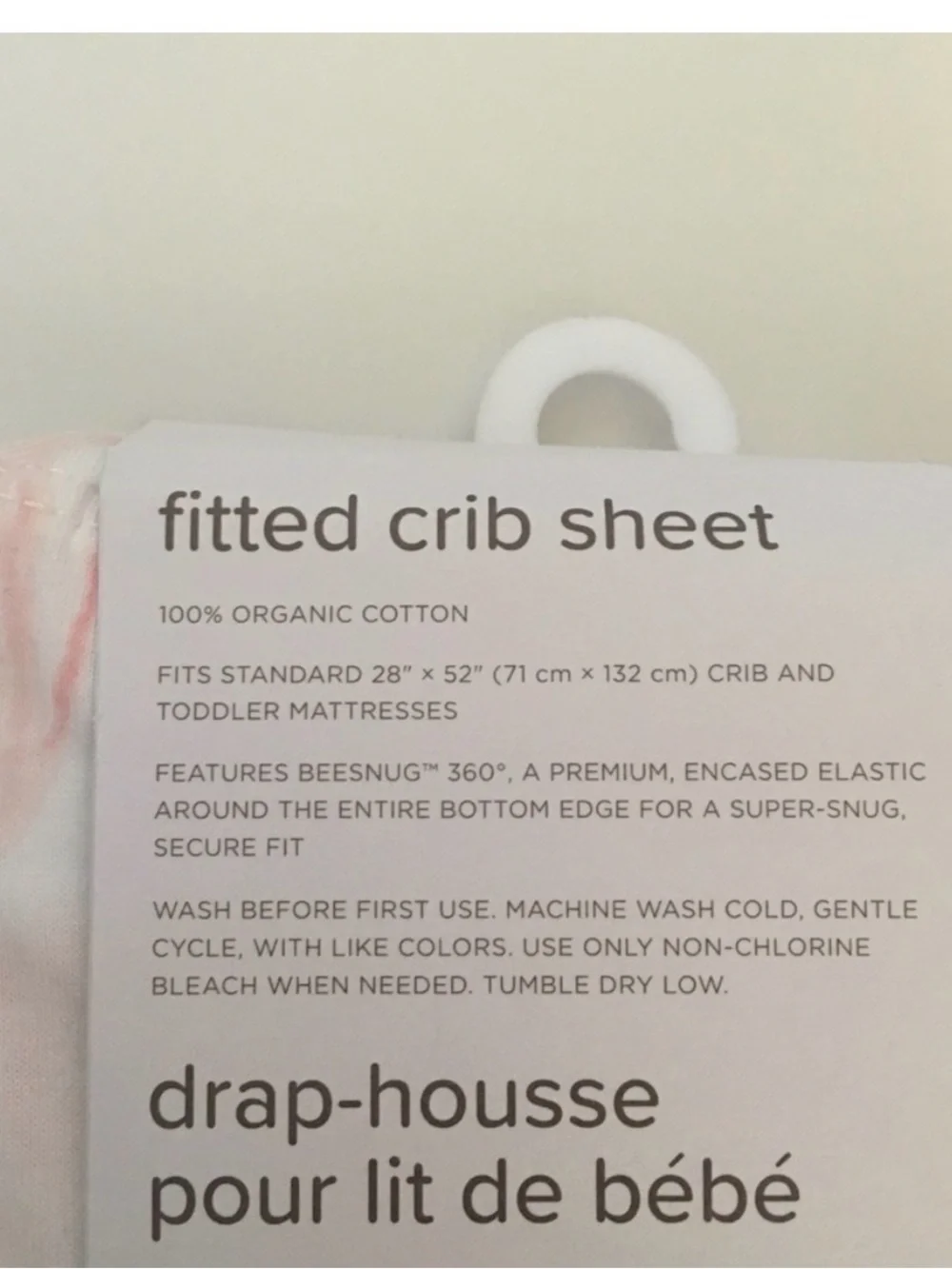 Fitted Crib Sheet Organic Cotton Pink Elephant Print Baby Gift | Burt’s Bees
